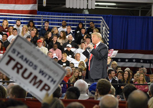 Donald Trump campaigning in Des Moines -- photo by Alex Hanson 