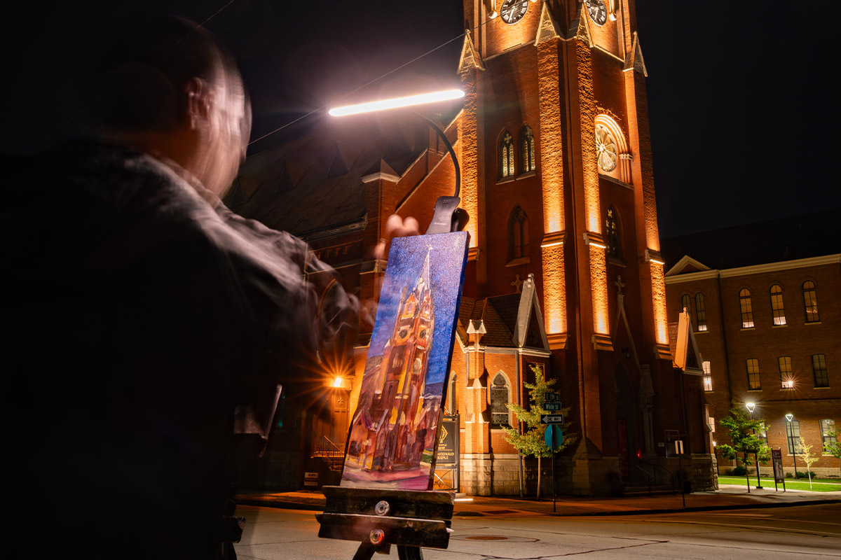 Review Dubuque poses for the eighth Bluff Strokes Paint Out, a week of