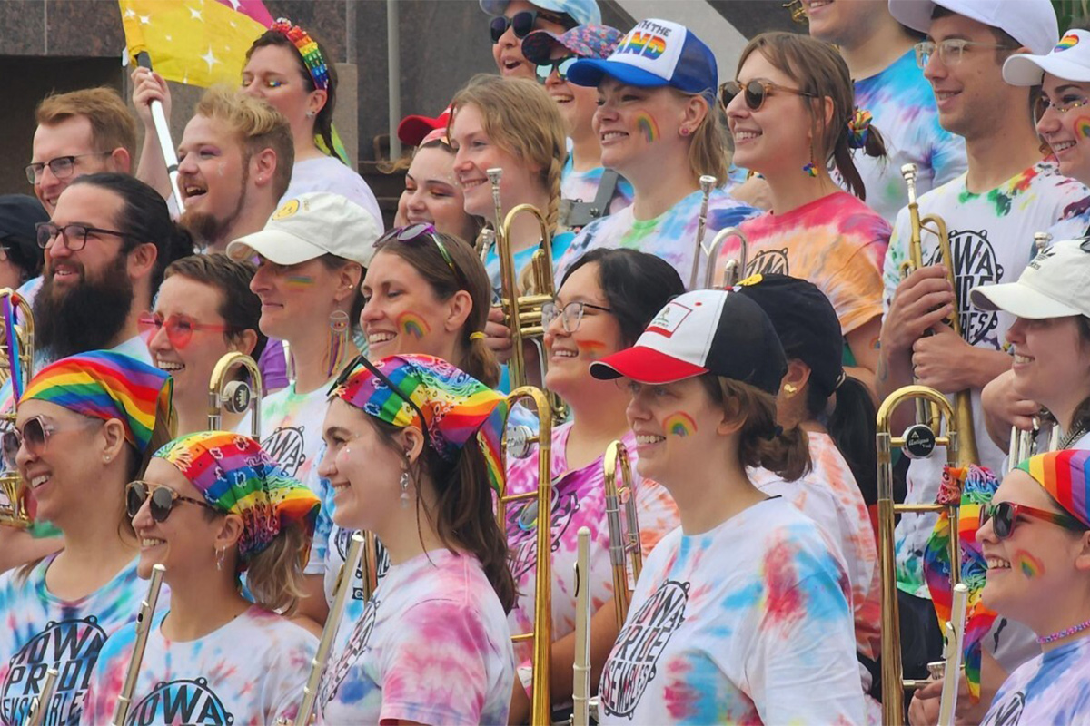‘What’s more I-O-W-A, Americana, “76 Trombones” than a marching band?’: Iowa Pride Ensembles are making noise all June