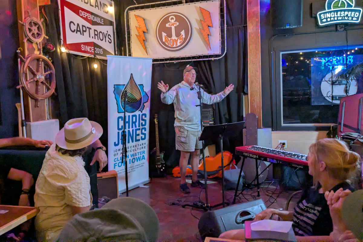 'The outrage has arrived' over Big Ag's grip on Iowa. Chris Jones is tapping into it on the campaign trail.